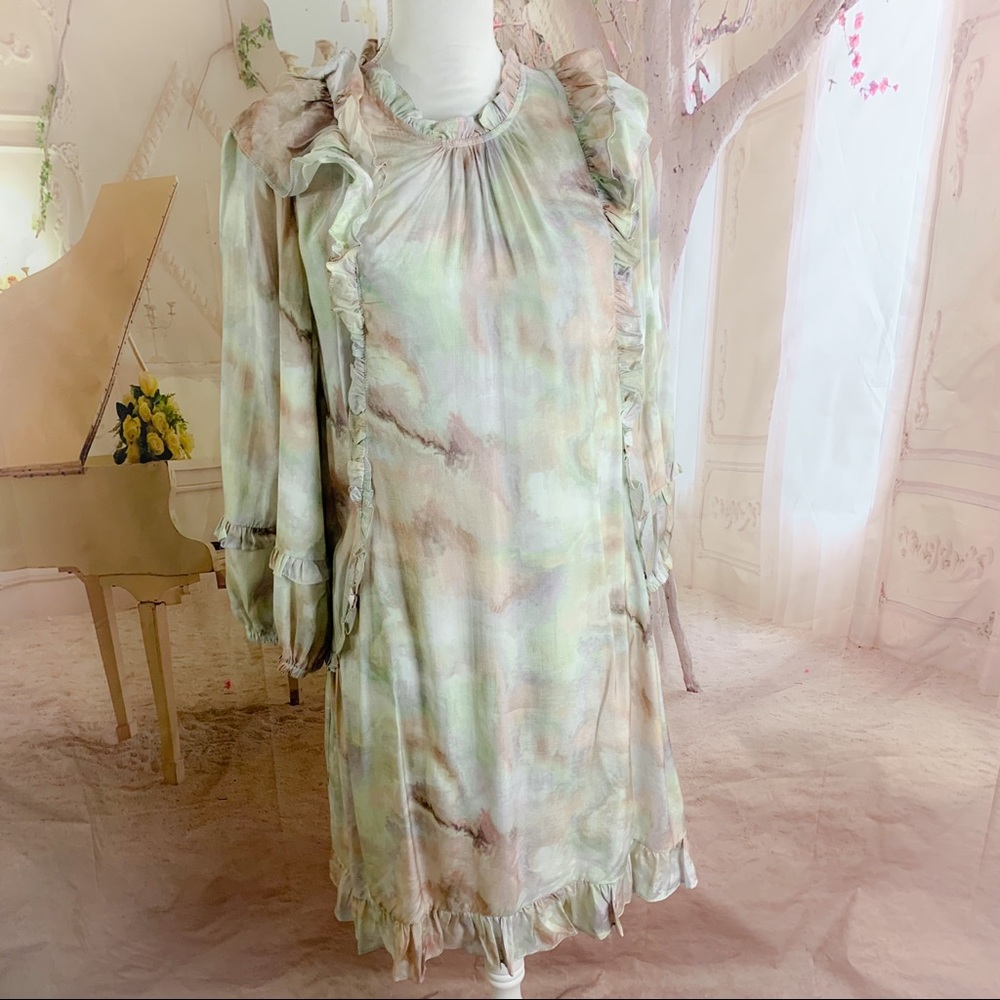 NEW Current Air Marble Ruffle Mini Dress - Picture 5 of 8